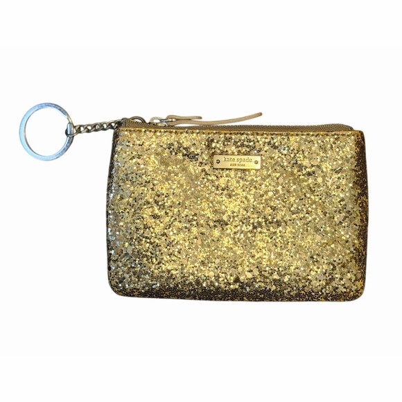 kate spade Handbags - kate spade new york Coin Wallet Gold Glitter Zip